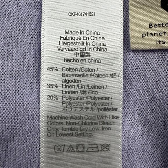 Madewell Sweater Womens Medium Purple Linen Boxy Beach Lightweight Boho Resort - Picture 6 of 10